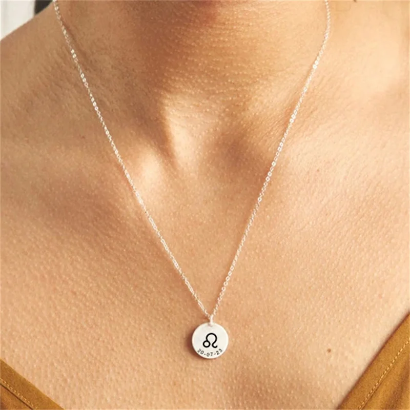 Orazio Custom 316L Stainless Steel Constellation Pattern Carving Necklace Minimalist Customized Neck Chains Women Jewelry Gift