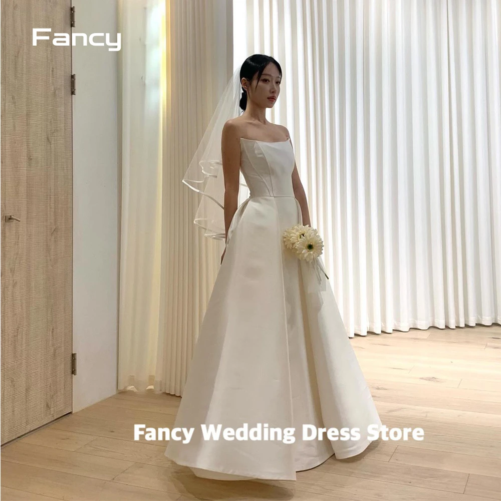 Необычные корейские женские трапециевидные свадебные платья без рукавов из