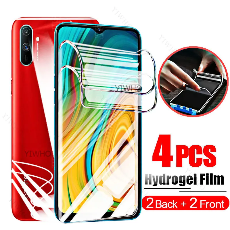 

For Oppo Realme C3 4PCS Front Back Hydrogel Film Screen Protectors on Realmec3 RMX2027 6.5" C 3 Clear Not Glass Protective Safty