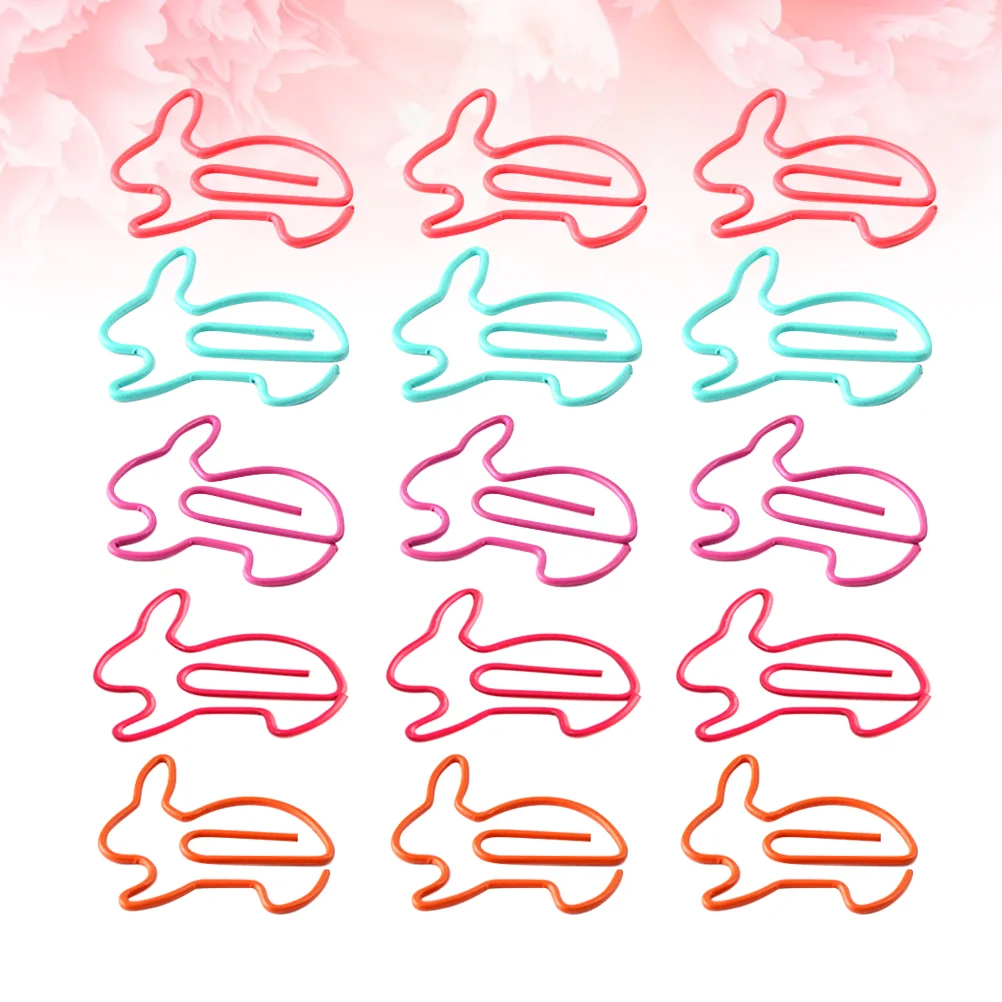 

50Pcs Lovely Rabbit Shaped Clips Paper Clips Creative Note Clips Paper Pin Clip for Party Gift Office Hand Account (Random
