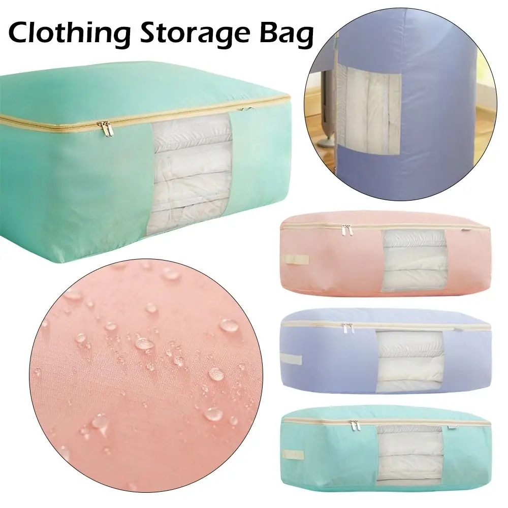 

Double Zipper Windowable Washable Printed Storage Bag Clothing Storage Bag Organizer Box Cotton Quilt Bag