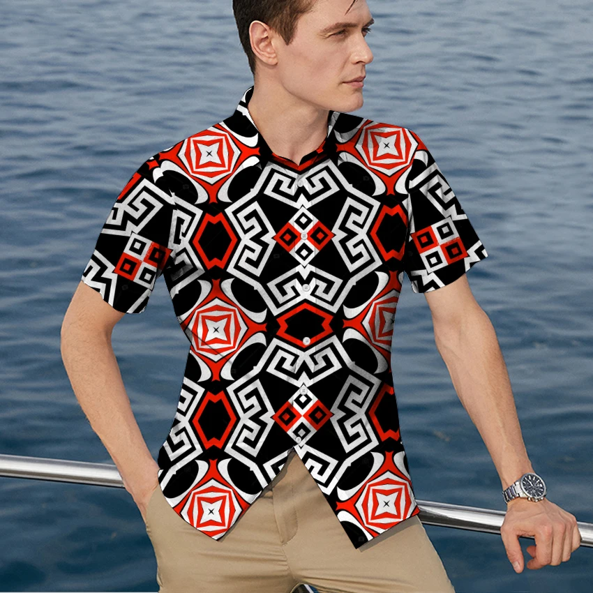 

2022 New Men's 3d Printed Hawaiian Shirt Male Slim Fit Short Sleeve Fashion Tops Summer Quality Beach Single Breasted Shirt