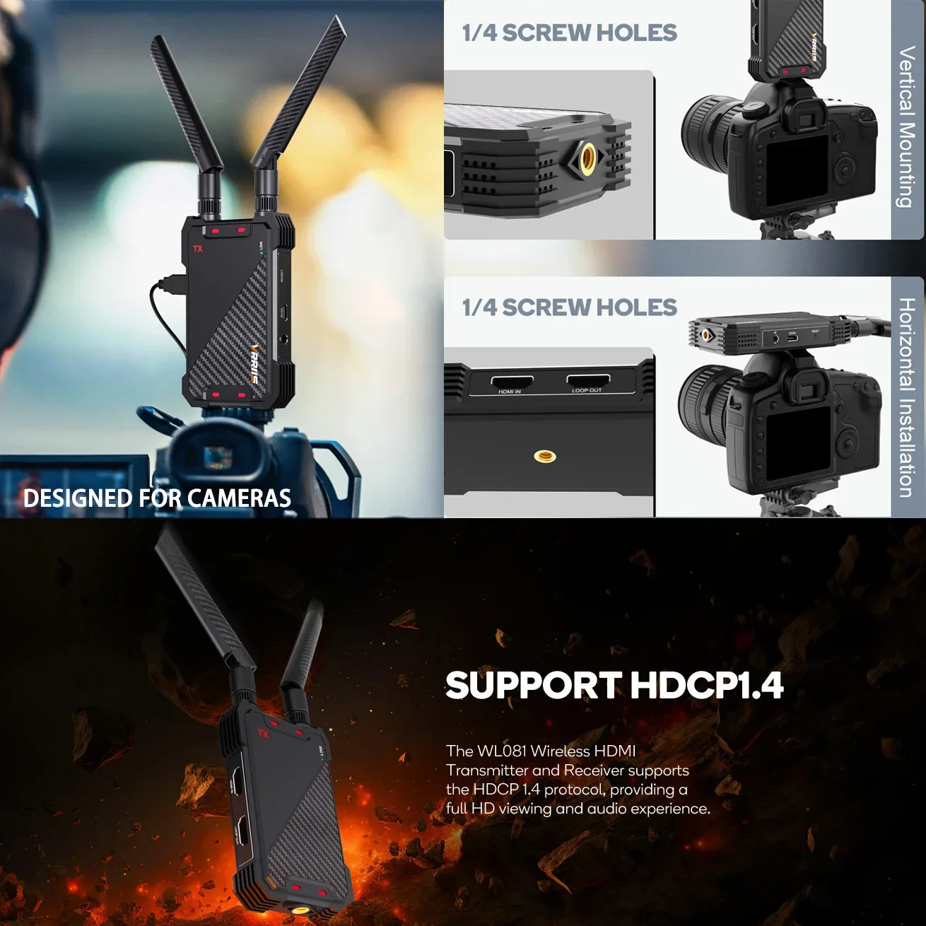 Фото 1300 футов беспроводной Wi-Fi HDMI удлинитель видеопередатчик и приемник двойной дисплей HDMI для ноутбука ПК ТВ-приставка камера к ТВ-проектору №5