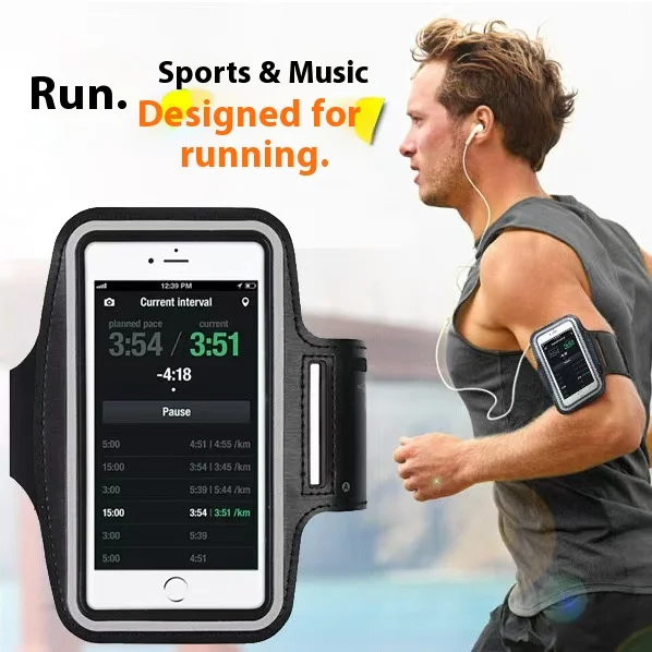 Фото New Running Sports Phone Case Arm band For iPhone 15 14 Pro Max XR 6 7 8 Plus Samsung Note 20 10 S9 Maximum Capacity of 7 inches №1