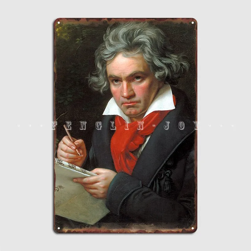 

Beethoven Portrait 1819 Metal Sign Decoration Club Party Painting Décor Cinema Tin Sign Posters