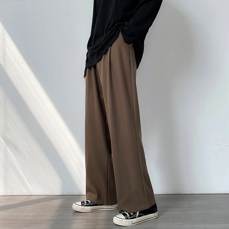 

Men's Pants Casual Wide Leg Suit Pants Loose Straight Trousers Spring Summer Solid Color Oversized Bottoms Vintage Male Clothing