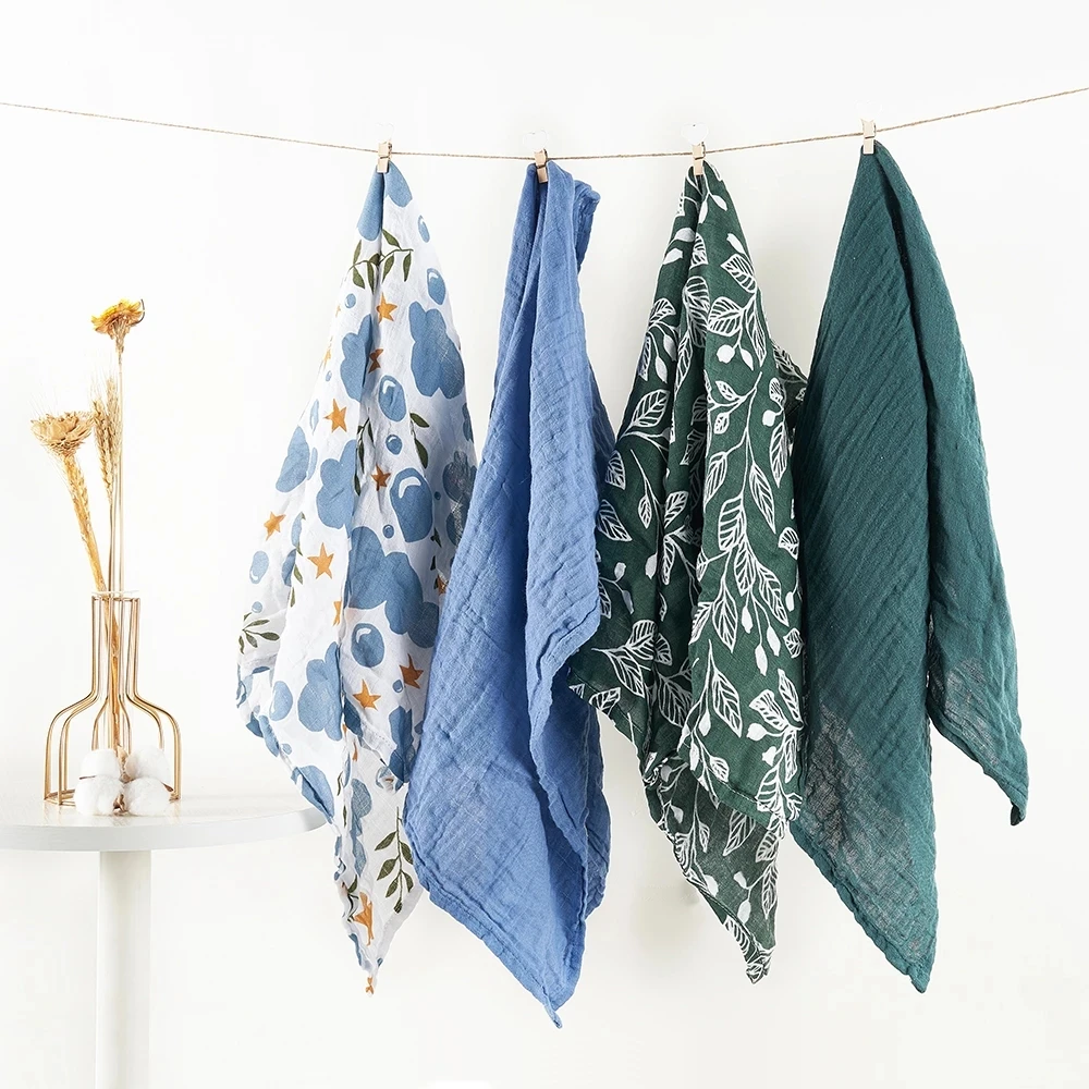 Kangobaby #My Soft Life# All Season 60x60 100% Cotton Baby Muslin Bib Fashion Infant Scarf Newborn Burp Cloth Set