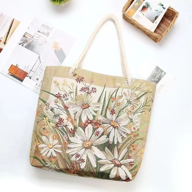 Large Canvas Storage Bag for Ladies Student Eco Shopping Bolsas Travel Handbag Korean Cloth