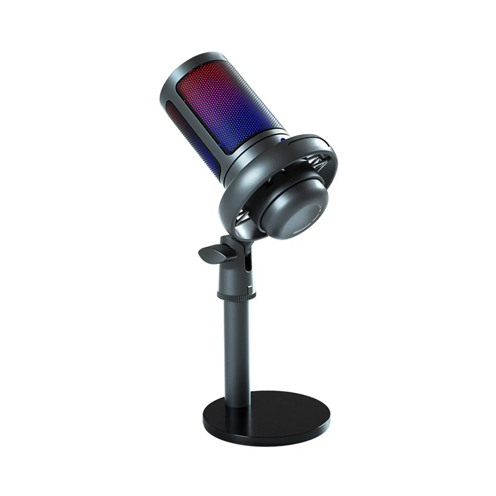 

Condenser Mic Shock Mount RGB Indicator Plug and Play Gaming Microphone for Music Production Voice over Vocals Gaming Recording