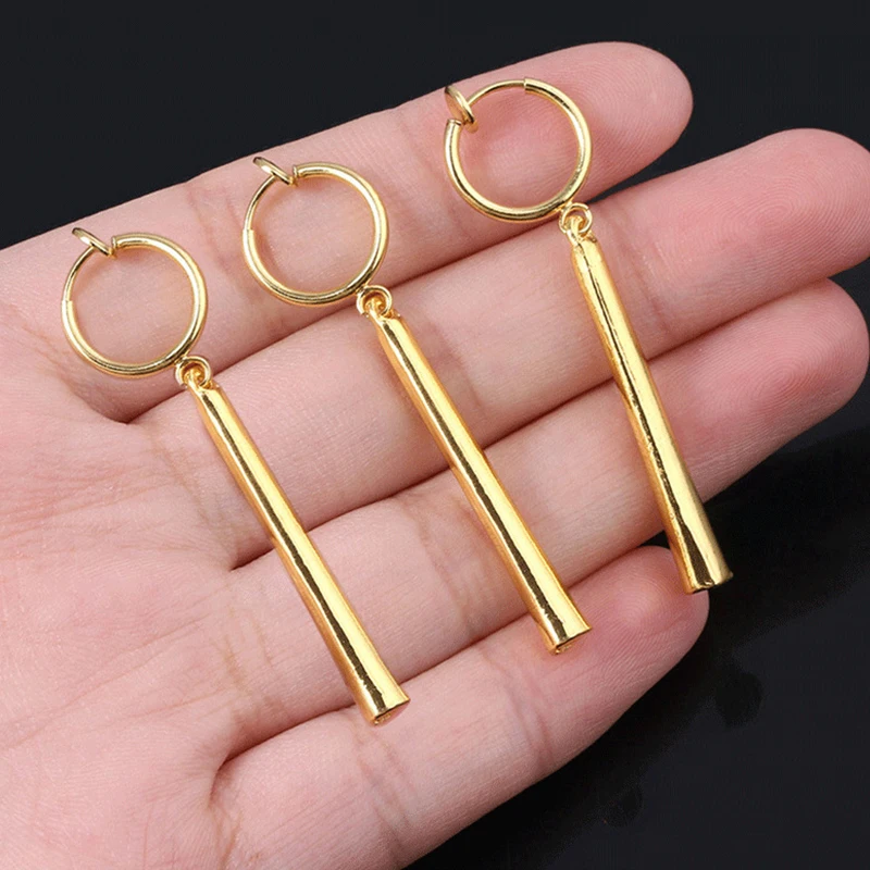 Kiss Jewelry Unisex 3Pcs/set Zoro Cosplay Earrings Prop for Women Men Long Column Pendant Drop Earrings Ear Clip Friends Gift images - 6