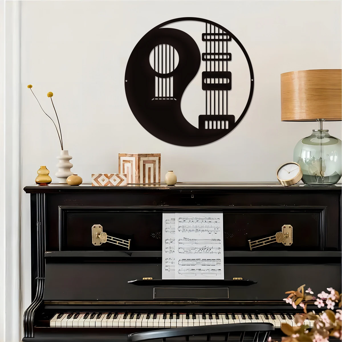 1 шт. гитара Yinyang металлическое настенное искусство Металлический Настенный