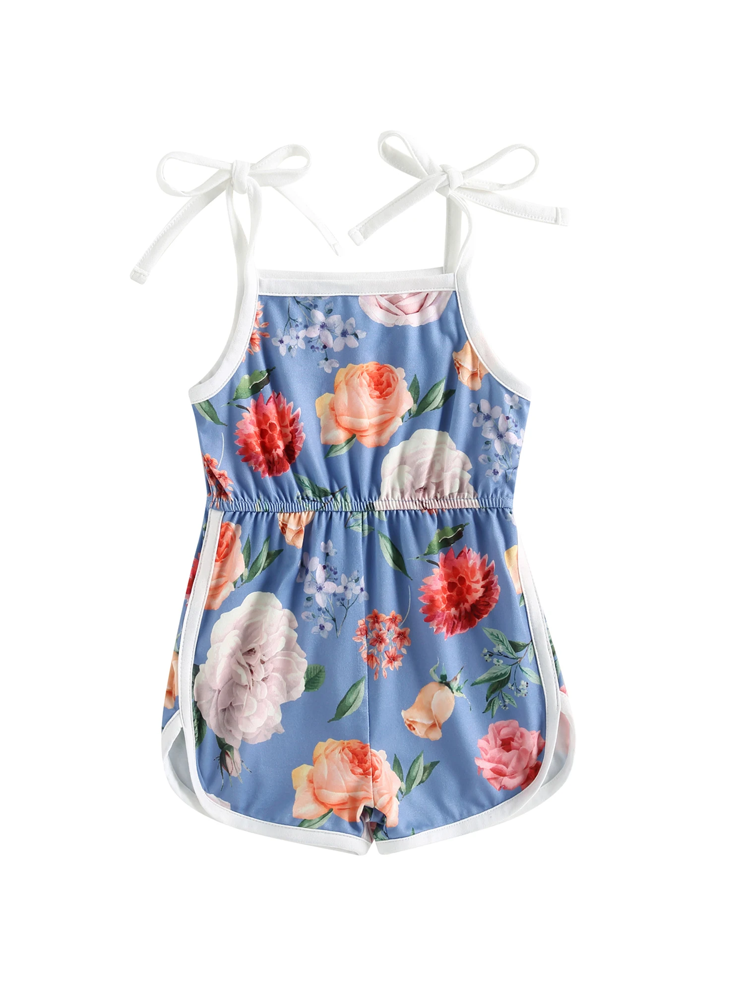 

Милая одежда для маленьких девочек, восхитительный комбинезон без рукавов с цветочным принтом и шорты, Стильный комбинезон, комбинезон для девочек