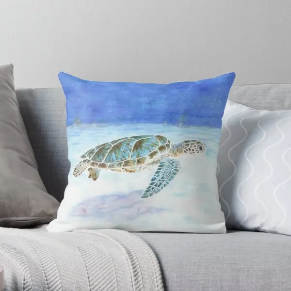 

Sea Turtle Underwater Printing Throw Pillow Cover Case Home Wedding Fashion Sofa Waist Decorative Throw Car Pillows not include