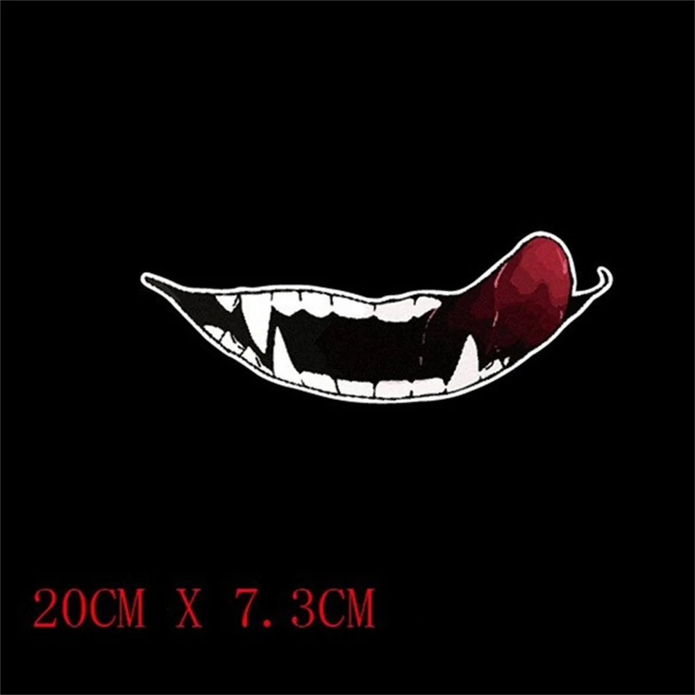 

Motorcycle Helmet Sticker Smile Teeth Waterproof Decals Motocross Accessories For Motorcyclist Helmet Rider