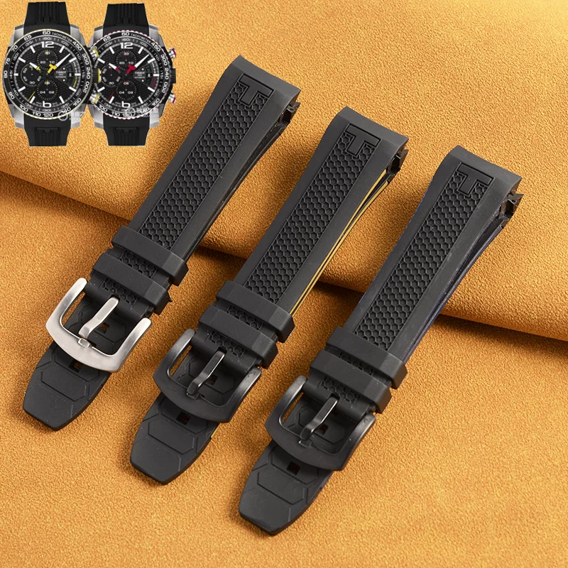 For TISSOT PRS 516 Extreme Rubber T079427A Black Strap Band 23mm Buckle