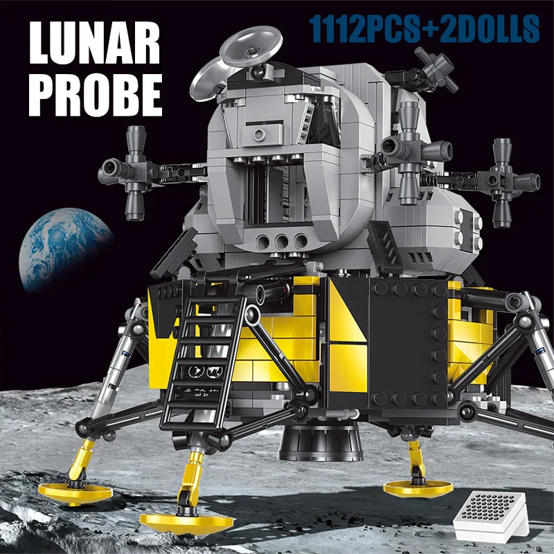 

Наборы по технологии, блоки, Международная космическая станция Apollo 11, посадка на луну, капсулы, собранные технологии, s блоки, модели, игрушки