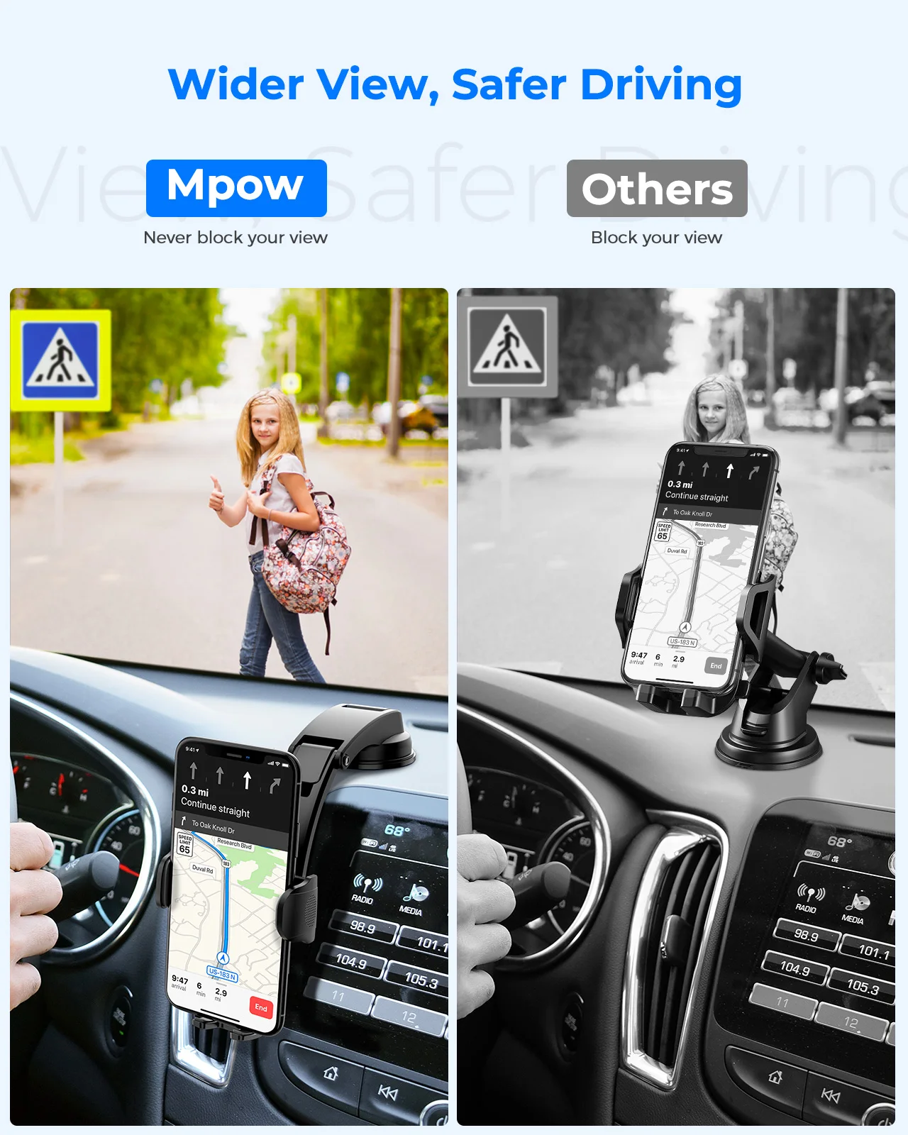 Mpow CA162 Универсальный Автомобильный держатель для телефона с креплением на