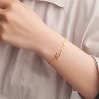 personalized custom name women bracelets stainless steel letter charms bracelets men accessories fine gift pulsera personalizada
