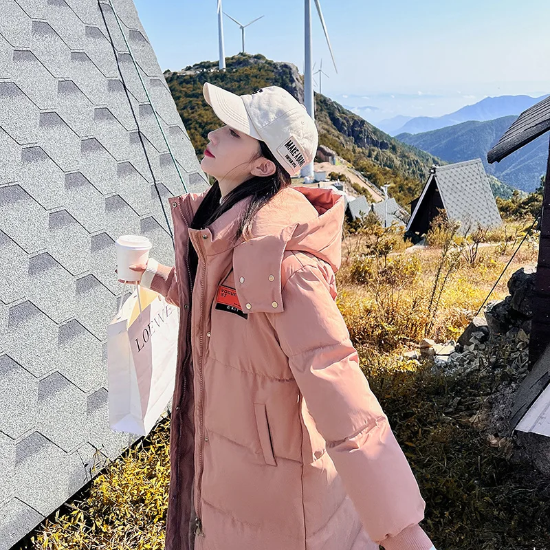Women's Down Jacket 2022 Winter New Pink Warm Fashion Women's Cotton Jacket Korean Version Of The Long Winter Women's Jacket