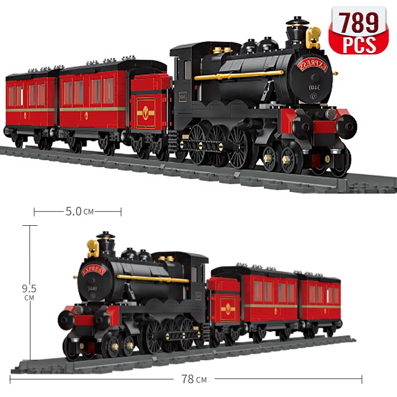 

Classic Railway Steam locomotive Track Sets Building Block Expert Train Long-Distance Brick Counstrutor Toys for Children Gifts