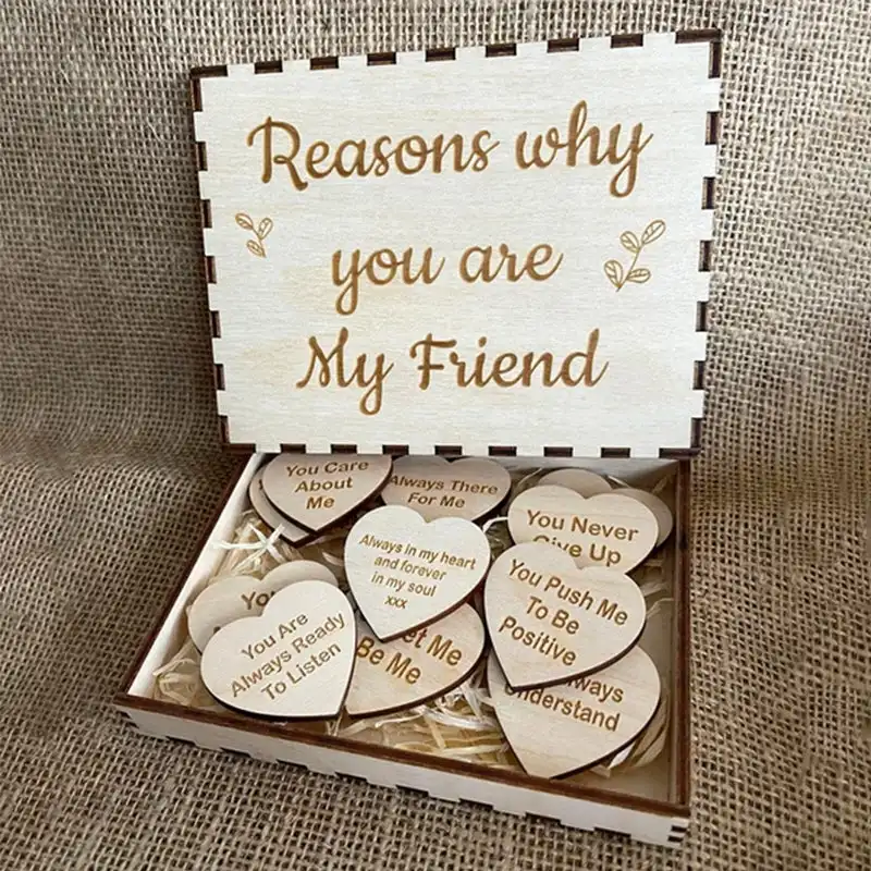 

"Reasons Why You Are My Friend" Friendship Gift Unique Friendship Gift Decorative Wood Chips Favor Festive Party Christmas Gifts