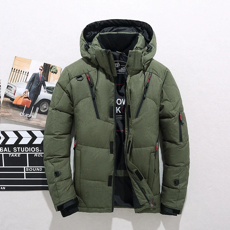 

2023 Men New White Duck Parka Down Winter Warm Jacket Coat High Quality Overcoart Puffer Stand Thick Fashion Hat Down Jacket Men