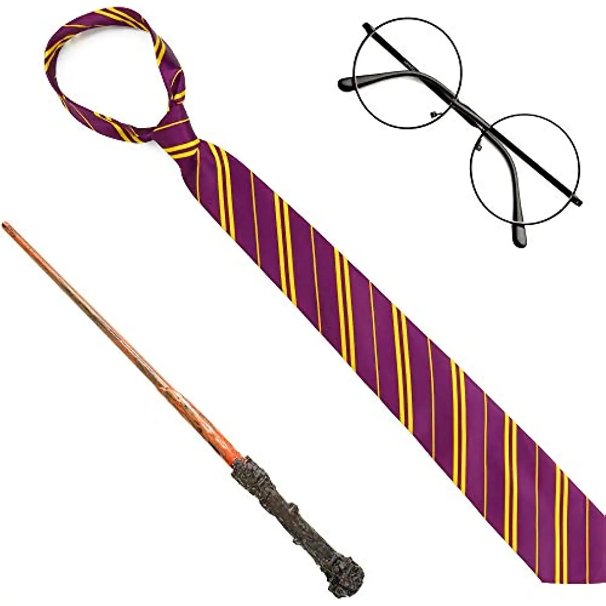 

Набор аксессуаров для костюма Skeleteen Wizard, очки для ботаника, красный и золотой галстук и волшебная палочка, набор аксессуаров для детей и взрослых