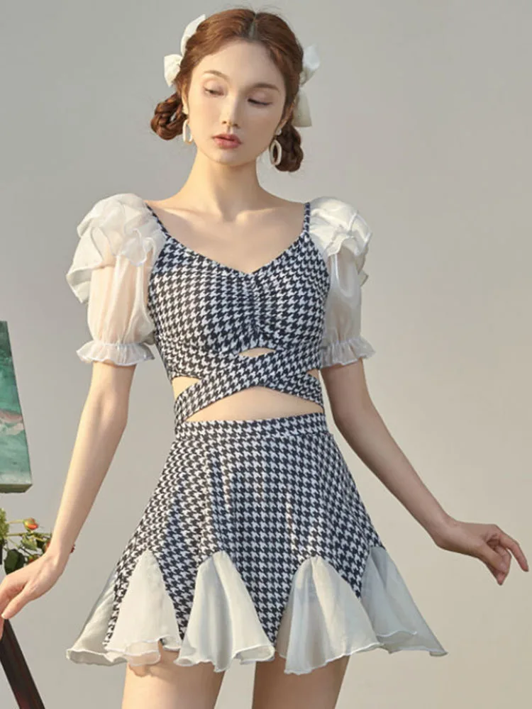 

Летний шикарный женский купальник, новинка, корейская мода, пикантный обтягивающий тонкий костюм из двух частей, одежда для купания, пляжна...