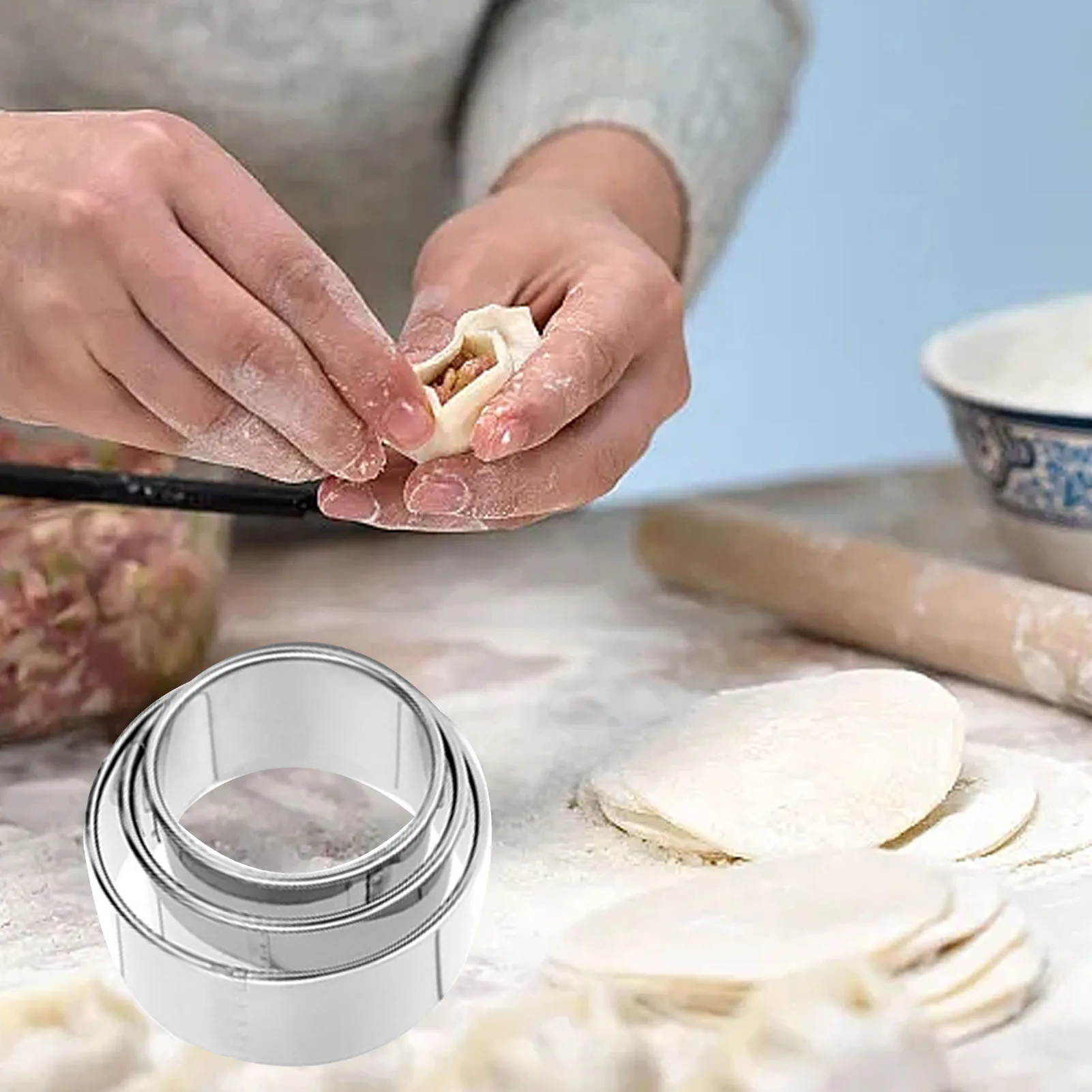 Кусачки для пельменей плоский круглый резак из нержавеющей стали кухни