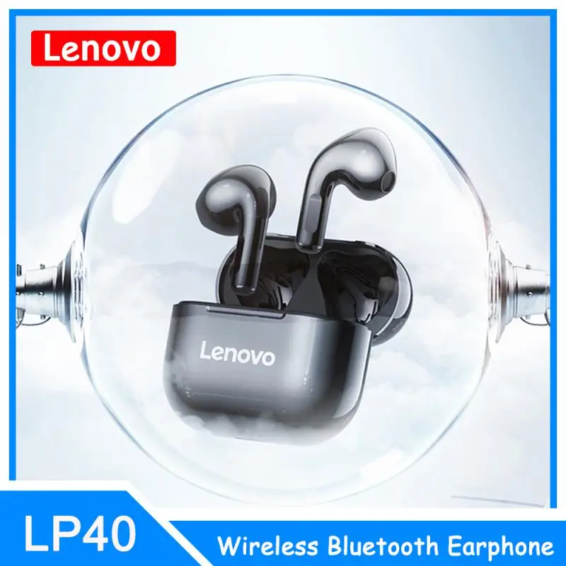 

Original Lenovo LP40 TWS Wireless Earphone Bluetooth 5.0 Stereo Noise Reduction Bass Touch Control With Mic 300mAH Charging Box