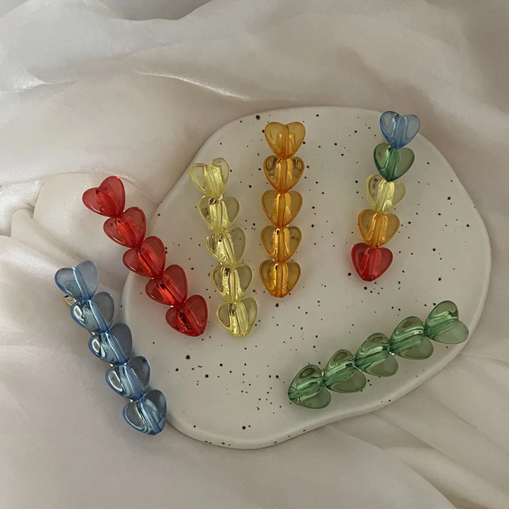 

Женская заколка для волос, красная или синяя заколка для волос в форме сердца