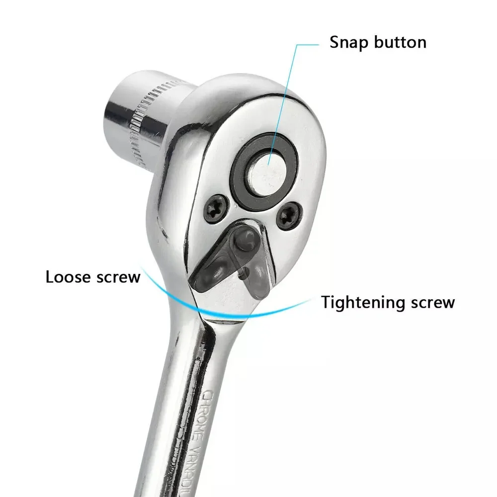 46 шт. набор гаечных ключей с трещоткой 1/4 дюйма метрические шестигранные насадки
