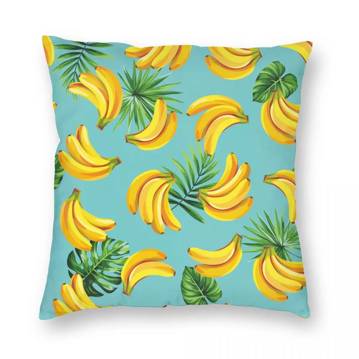

Banana Summer Fruits Pillowcase Double-sided Printing Cushion Cover Decoration Tropical Palm Leaves Pillow Case Cover Room 40X40