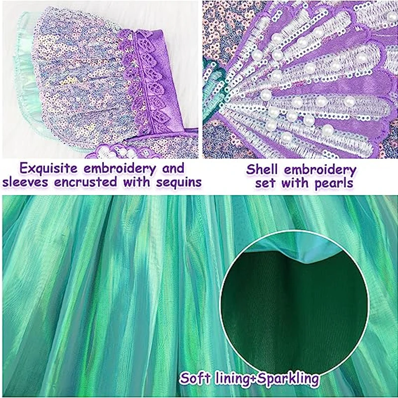 Платье с рукавами-фонариками и блестками для девочек