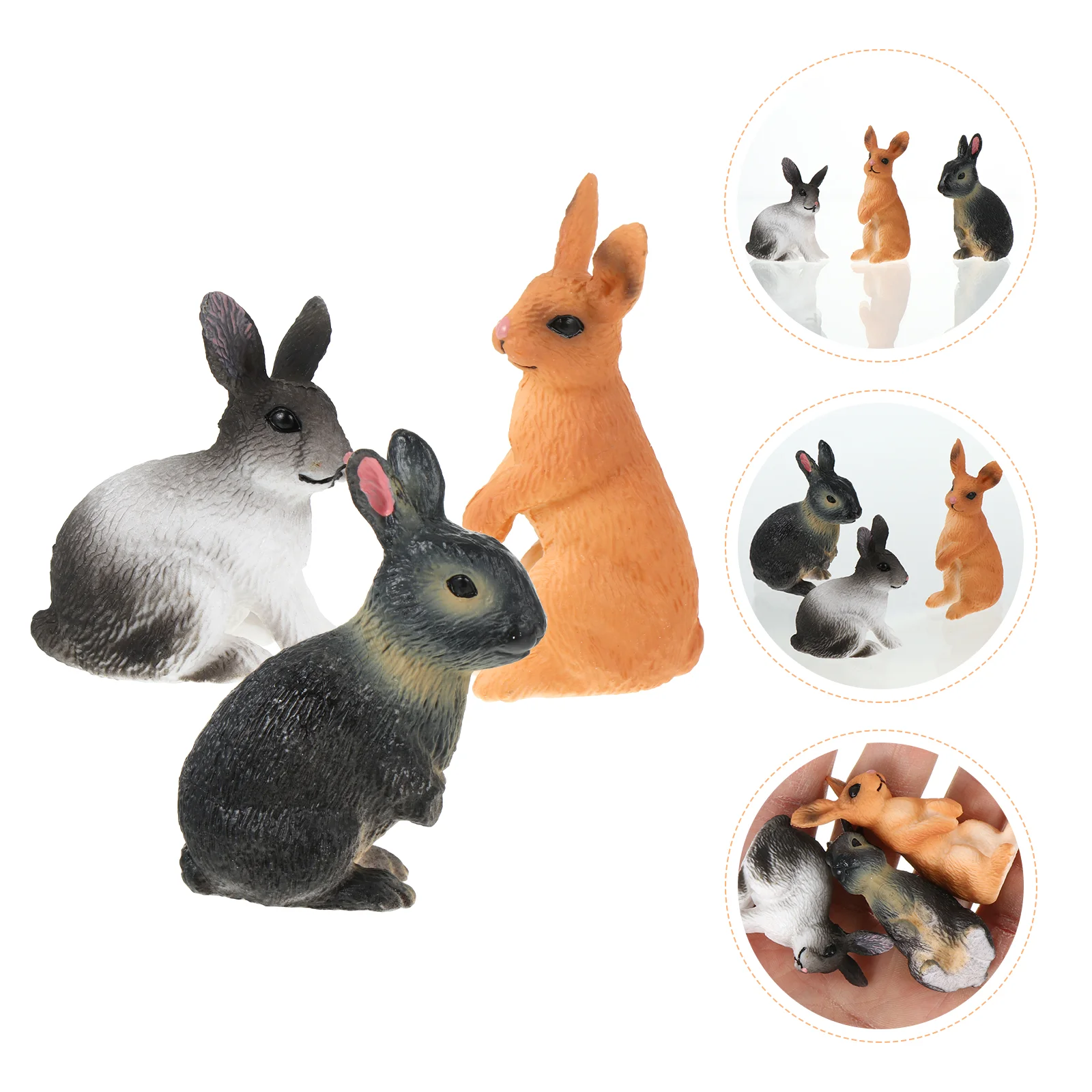 

Bunny Figurines Rabbit Easter Animal Figurine Animals Simulation Model Ornament Figures Cake Forest Creature Decor Landscape