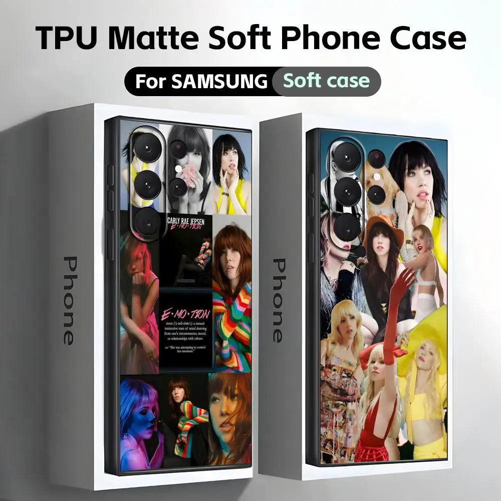 Фото Чехол для телефона с изображением певицы Carly Rae Jepsen, мягкий черный, для Samsung S25 S24 S23 S22 S21 S20 Plus Ultra Note20 №1