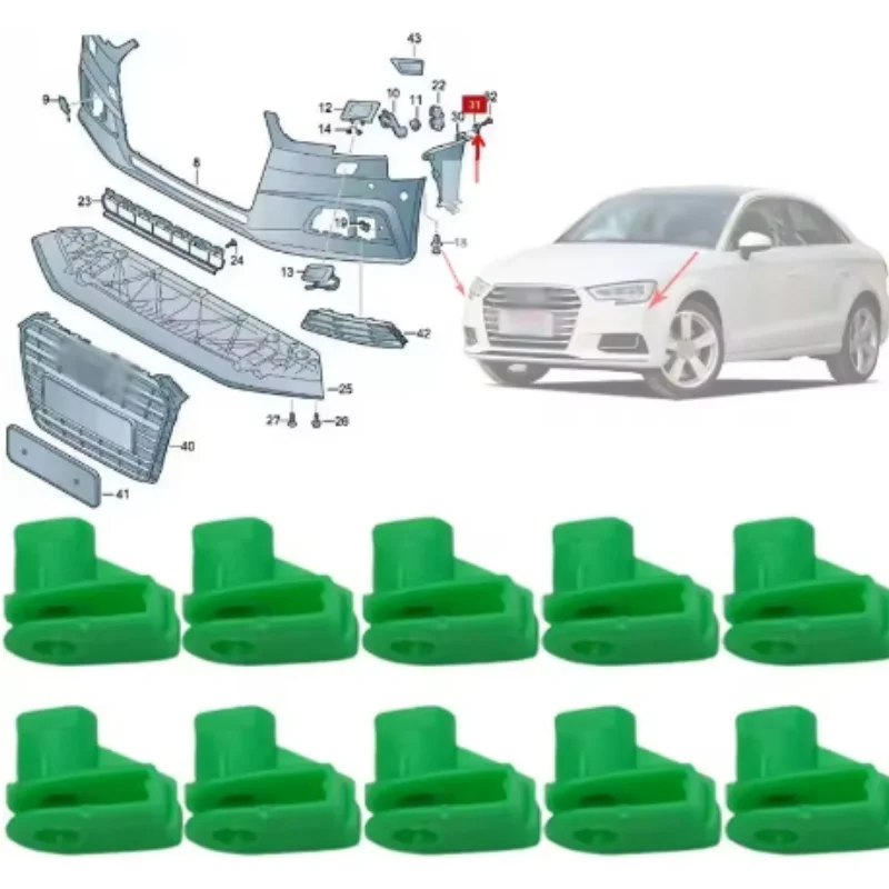 20 шт. пластиковые зажимы для бампера, монтажные втулки, гайки, винты 1404969 24449408 для Audi Ford Focus Opel Vauxhall