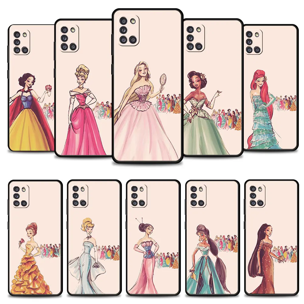 

Case For Samsung Galaxy A73 A53 A71 A51 A41 A31 A33 A22 A12 A21s A13 A32 A52s A72 A52 A23 Disney Fashion Princess Skirt Art