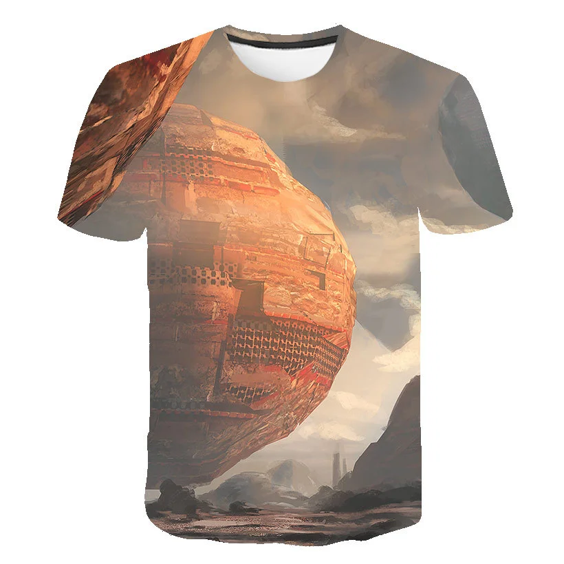 

Mens Summer Hip Hop Street Style Casual T-shirt For Men Creative 3D Printing T-shirt Round Neck Short Sleeve Full-Color