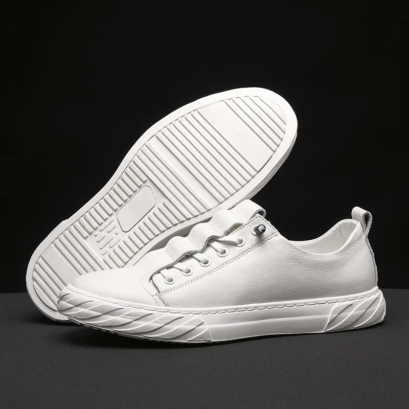 

2022 New Men's Leather Casual Sports Shoes Fashion Breathable Spring and Autumn Youth Korean Men's White Shoes Men's Shoes