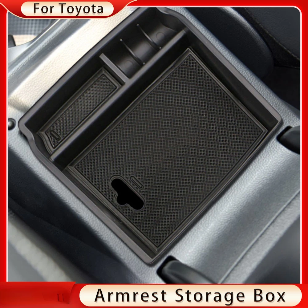 

Center Armrest Storage Box Case for Toyota Hilux AN120 AN130 Fortuner An160 2016 - 2020 Stowing Tray Container Organizer