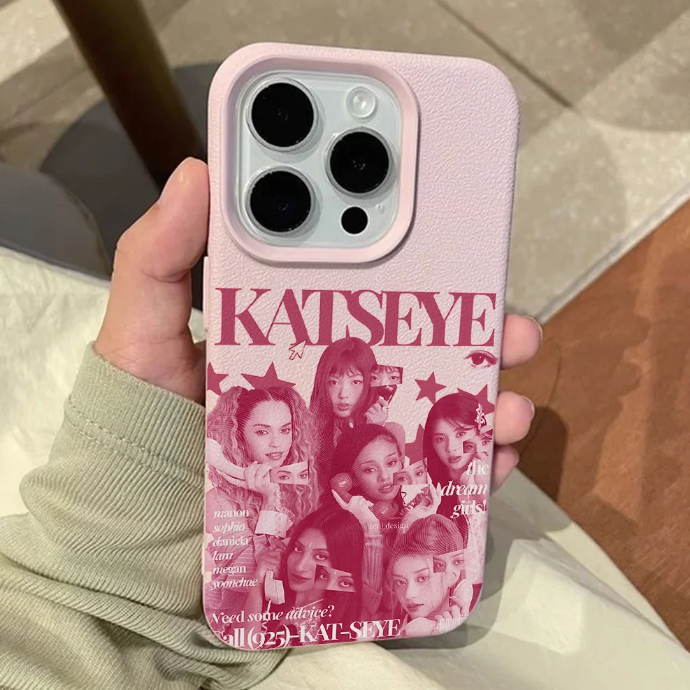 Фото Чехол для телефона KPOP KATSEYES с узором из кожи личи для Samsung S26 S25 S24 S23 S22 S21 S20 S10 Plus FE Ultra 4G 5G, противоударный чехол №2