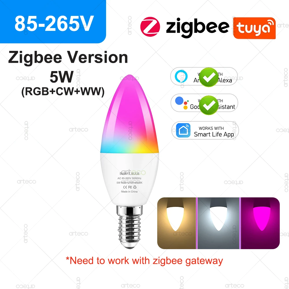 

arteco Светодиодная лампа E14 Wi-Fi RGB