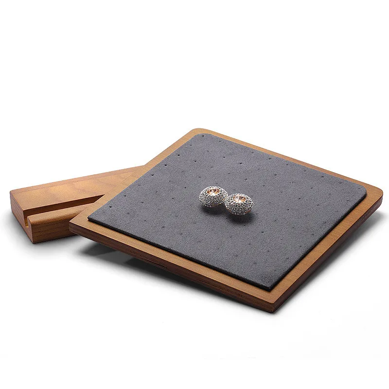 Solid Wood Earrings Display Props Window Jewelry Display Display Stand Vertical Earrings Storage Rack Jewelry Box Organizer