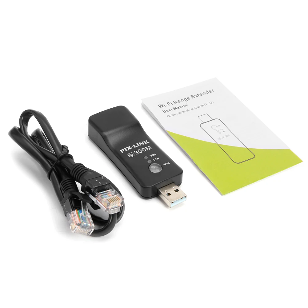 Универсальный Mini USB TV WiFi Dongle адаптер 2 4 ГГц 300 Мбит / с беспроводной приемник RJ45 WPS