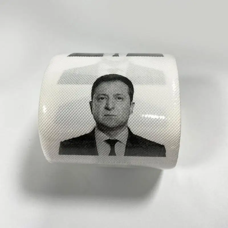 Рулон туалетной бумаги с принтом президент Украины зеленски, новинка, подарочная бумага для ванной комнаты, 3-слойная Автомобильная бумага, полотенца, бумажные полотенца, внутренние детали