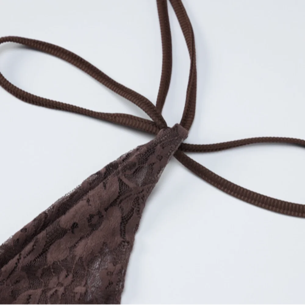 Модный топ из полиэстера с открытой спиной Топ без бретелек облегающий кружевной