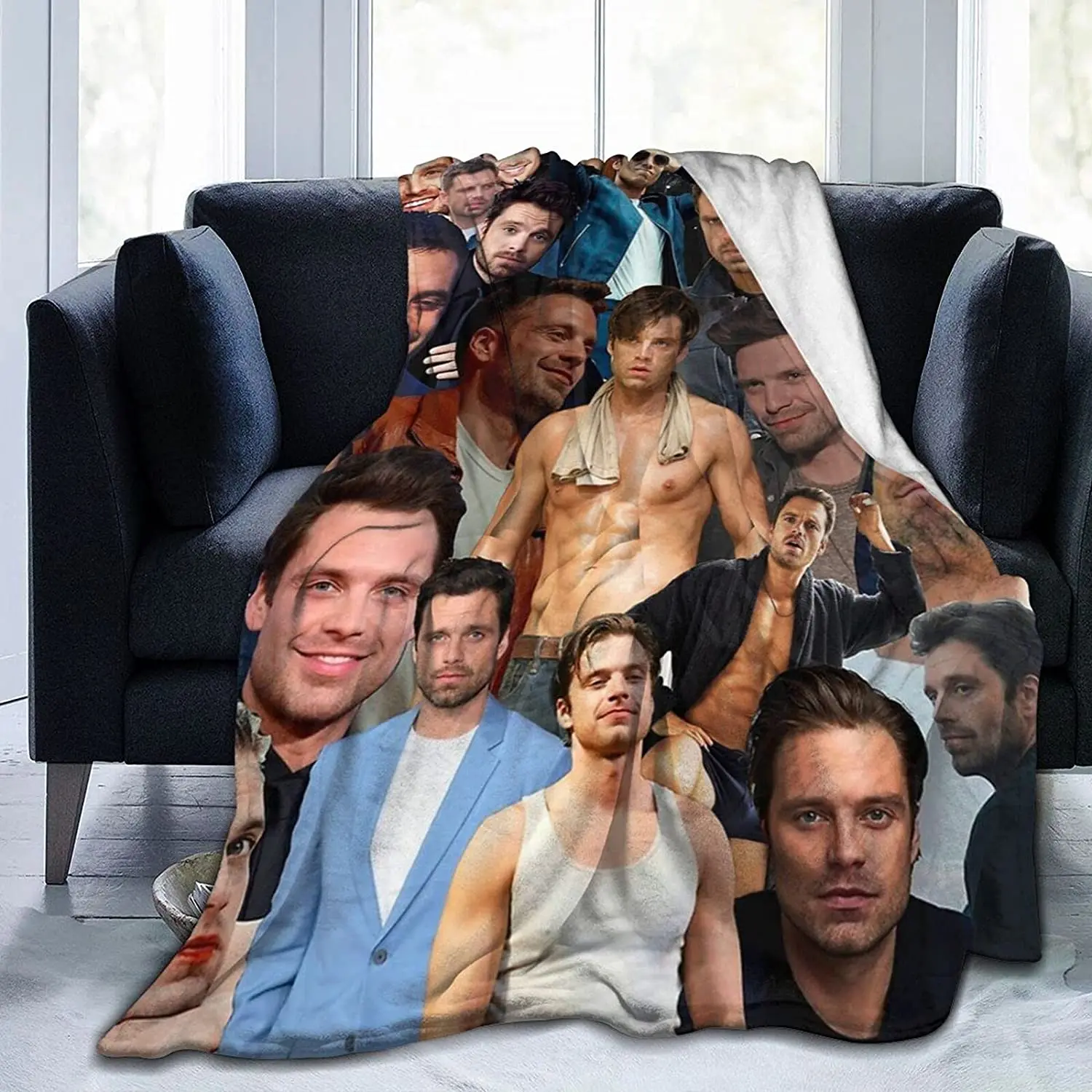 

Gadimen Sebastian Stan Flannel Fleece Throw Blanket, Super Soft Lightweight Blankets for All Season
