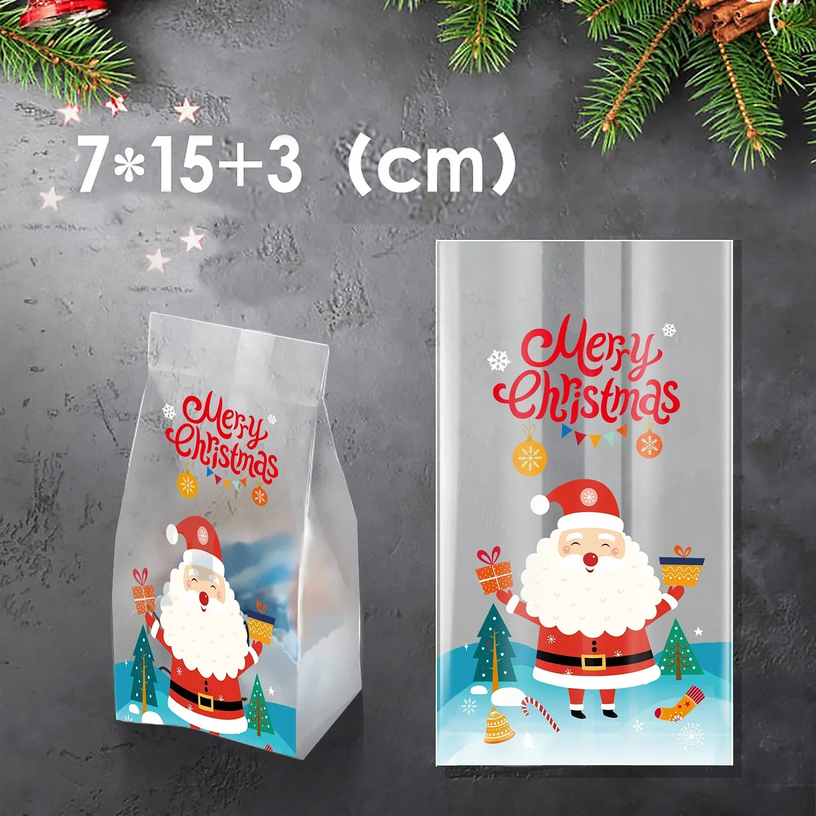 

Прозрачные самозапечатывающиеся пакеты для подарков Санта Клаус