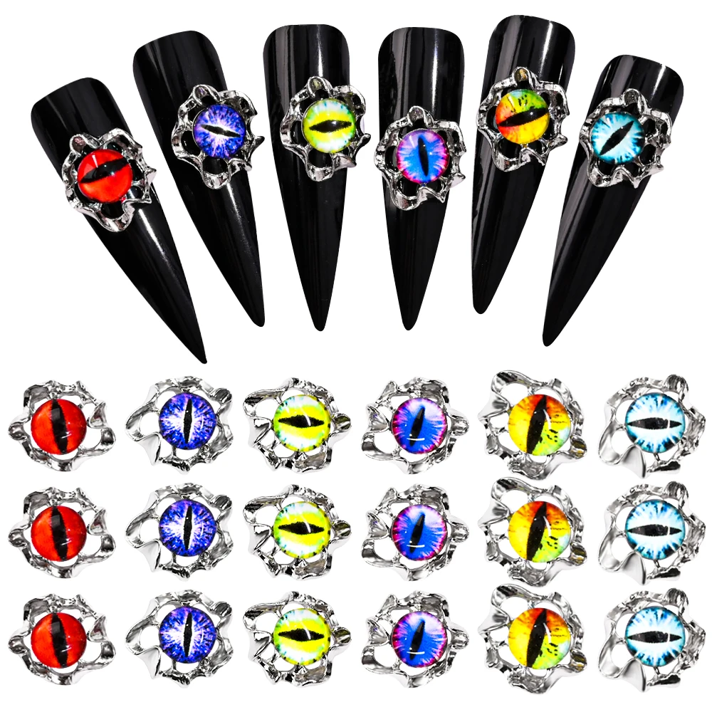 10 шт. 3D Подвески для ногтей в виде злых глаз Хэллоуина сплав винтажные